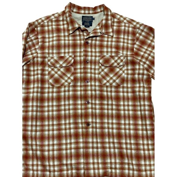 Vtg Pendleton Board Shirt XL Virgin Wool Plaid Loop Collar Long Sleeve Shacket - Picture 3 of 6